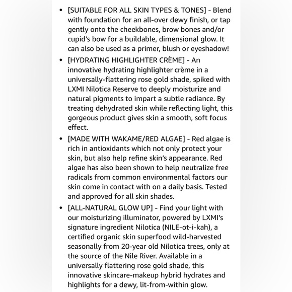 LXMI Nilotica Goddess Glow FULL SIZE NEW 30 ml - Picture 4 of 4